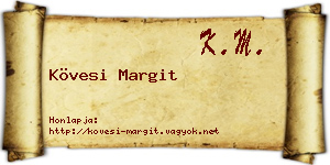 Kövesi Margit névjegykártya